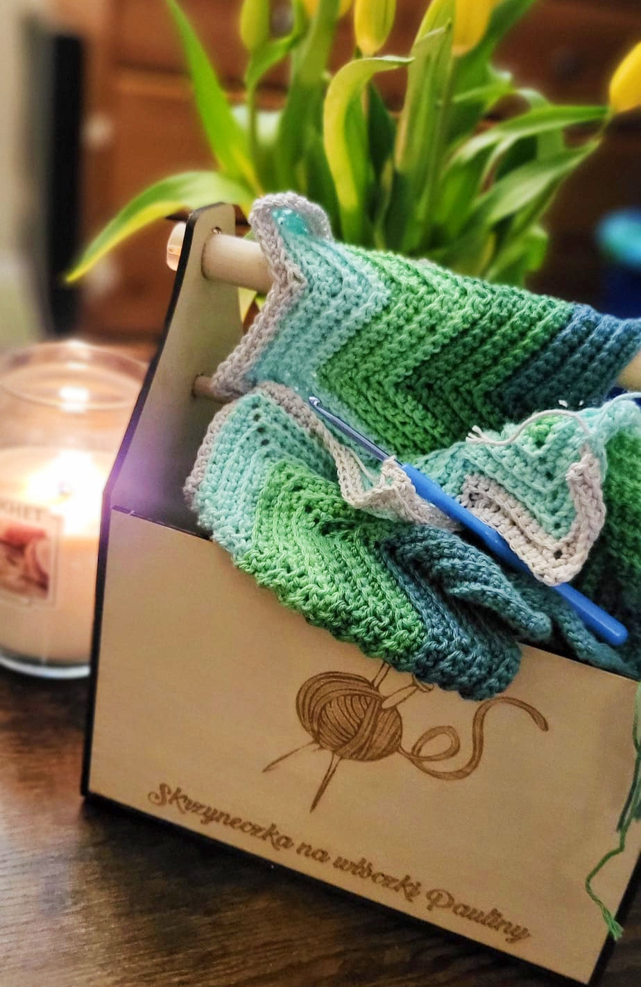 Handmade Crochet Yarn Box