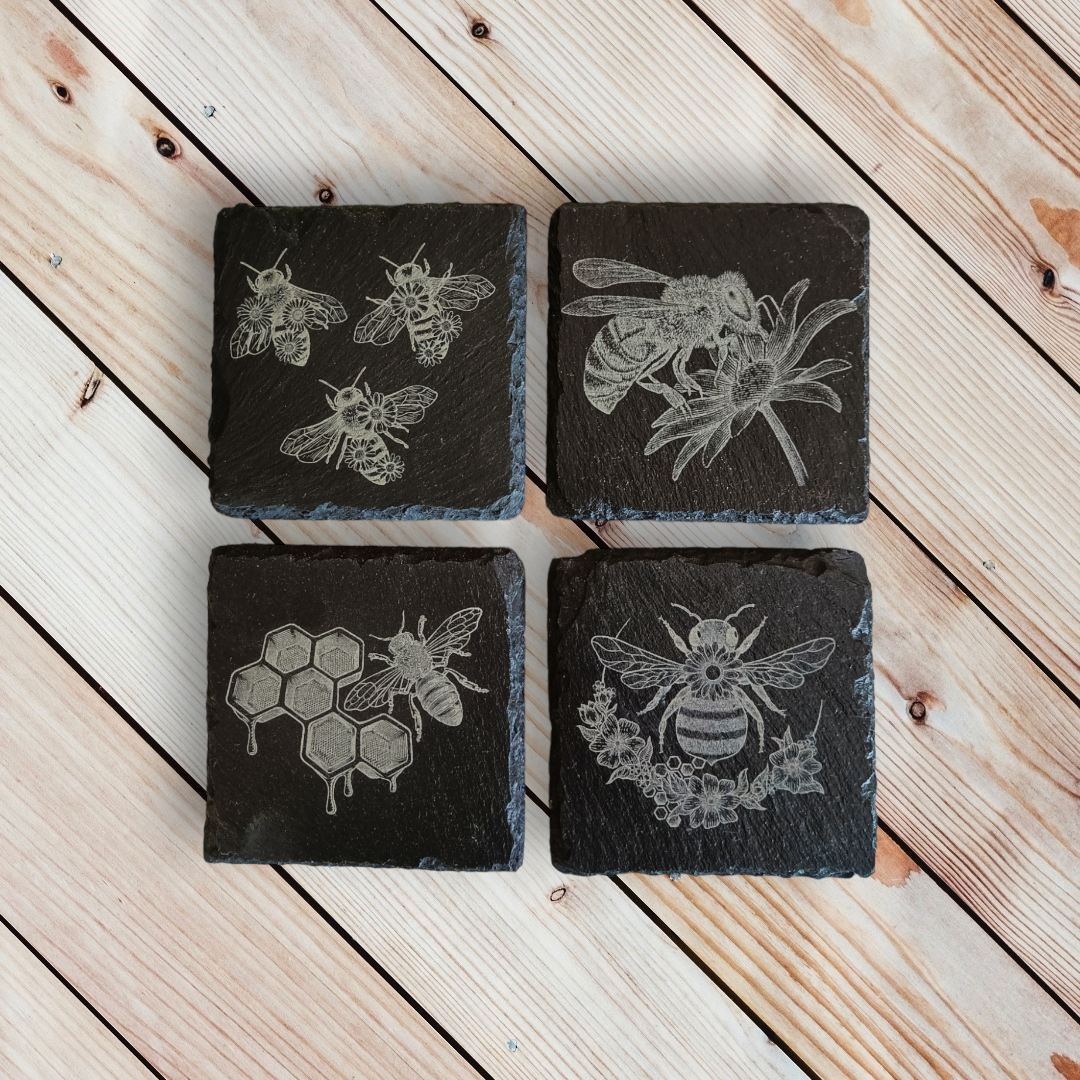 Wooden Bee Coasters