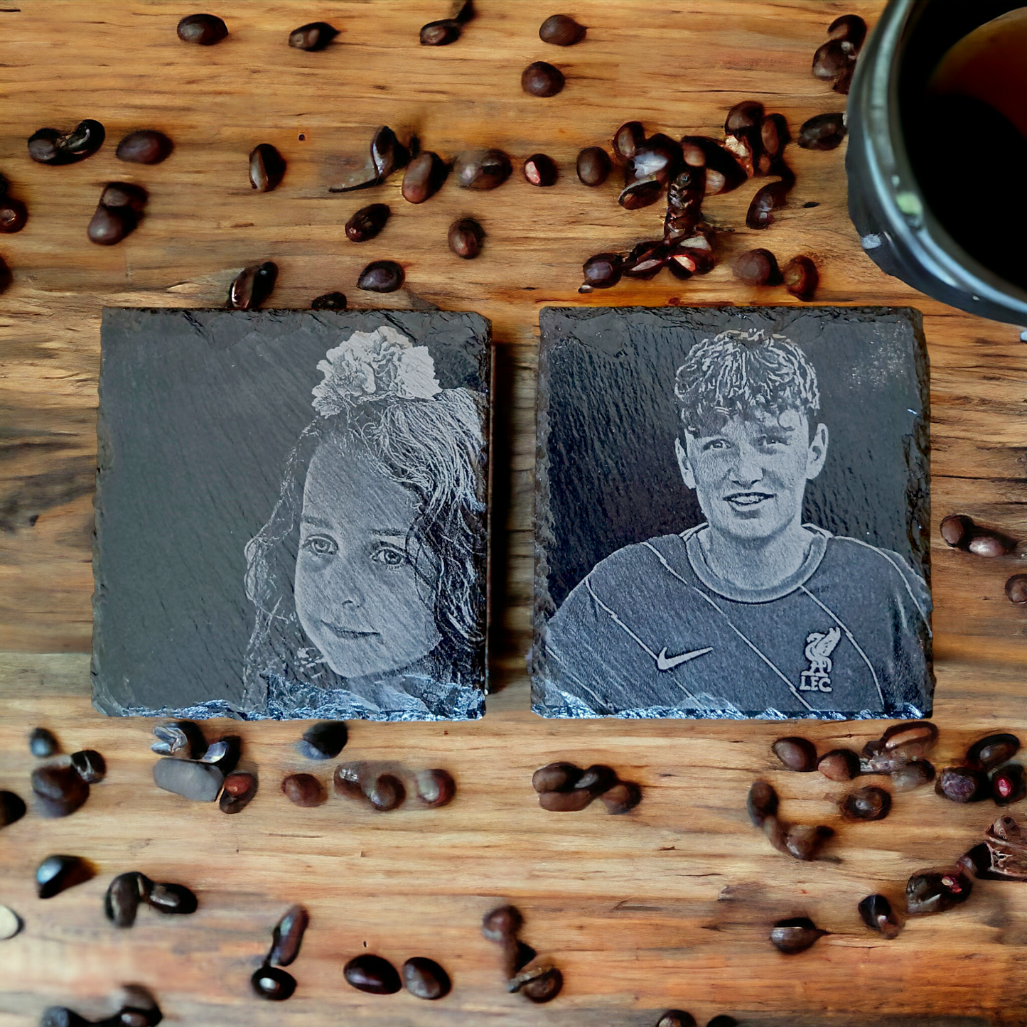 Engraved drink coasters
