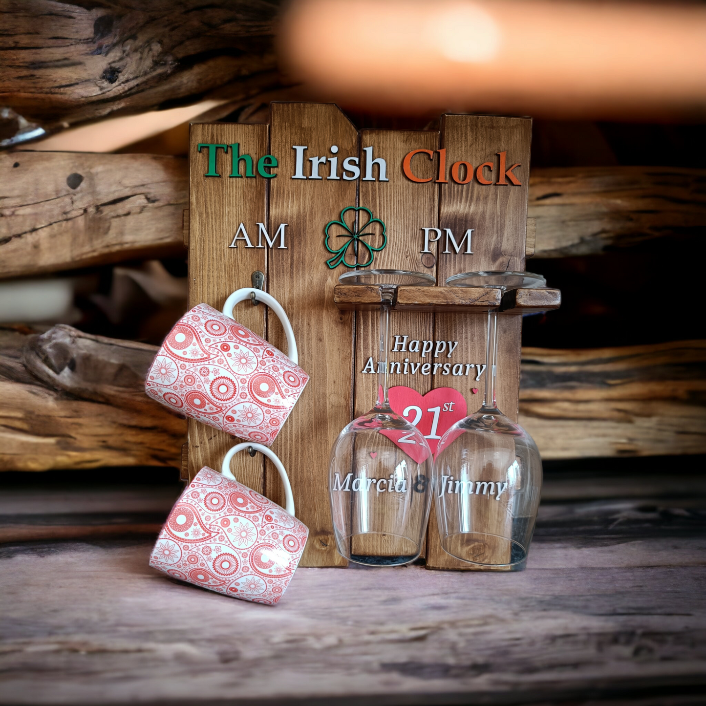 The Irish Clock - wine glass holder