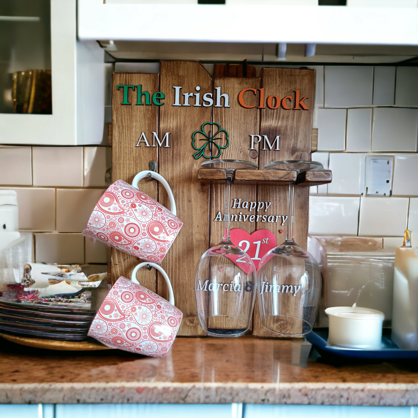 The Irish Clock - wine glass holder