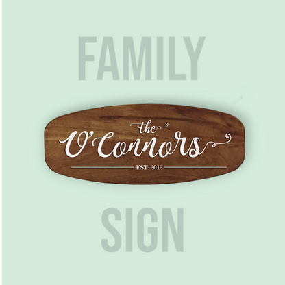 Wooden Family Sign